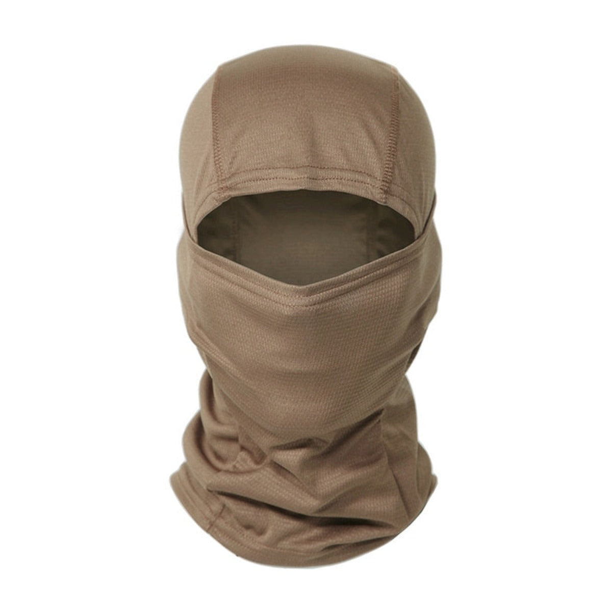 The MultiCam Full Face Mask Cover in Coffee, made from lightweight nylon, includes an opening for the eyes and nose. Perfect for outdoor sports activities, it provides breathability and comfort during every adventure.