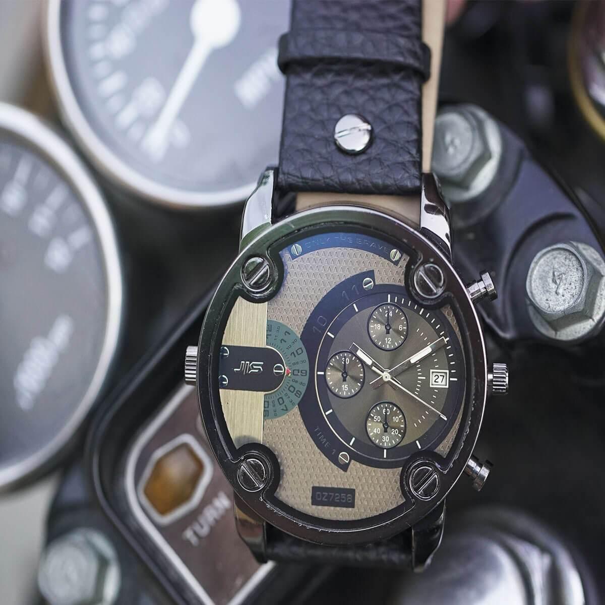 Badass Transparent Watch, Stainless Steel Case, Leather Band - American Legend Rider