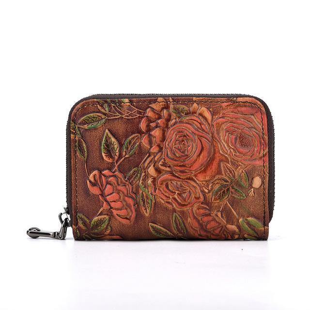 Flowery Vintage Card Holder Wallet - American Legend Rider