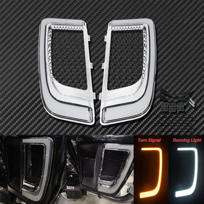 Chevrolet silverado 1500 with Harley Touring Bike features and Motorcycle LED Turn Signal Light Fairing Lower Grills for Harley Touring enhancements.