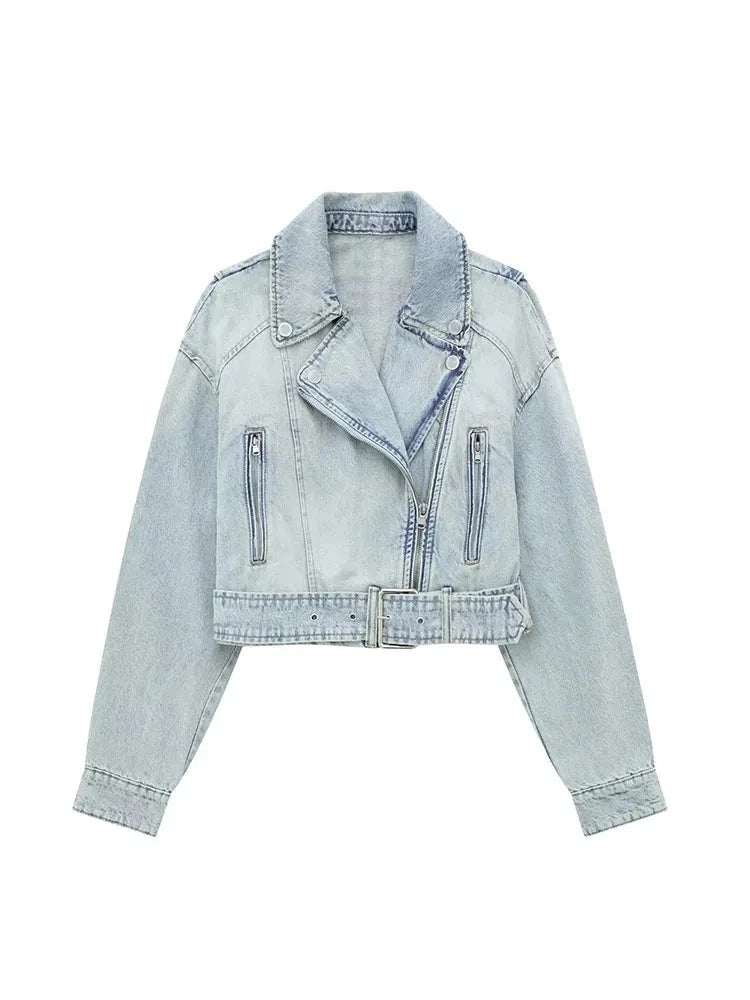 Alr™ Women's Biker Denim Jacket – Chic Loose Streetwear