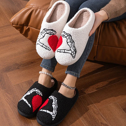 ALR™  Skull Hand Love Heart Slippers