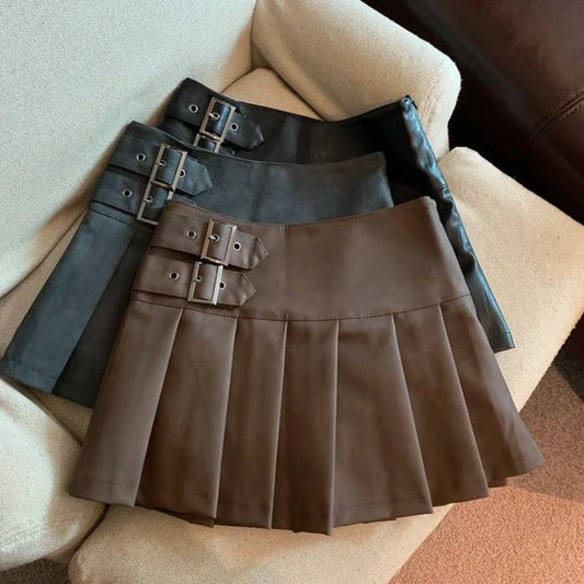 Alr™ Women's High-Waist Pleated Leather Mini Skirt