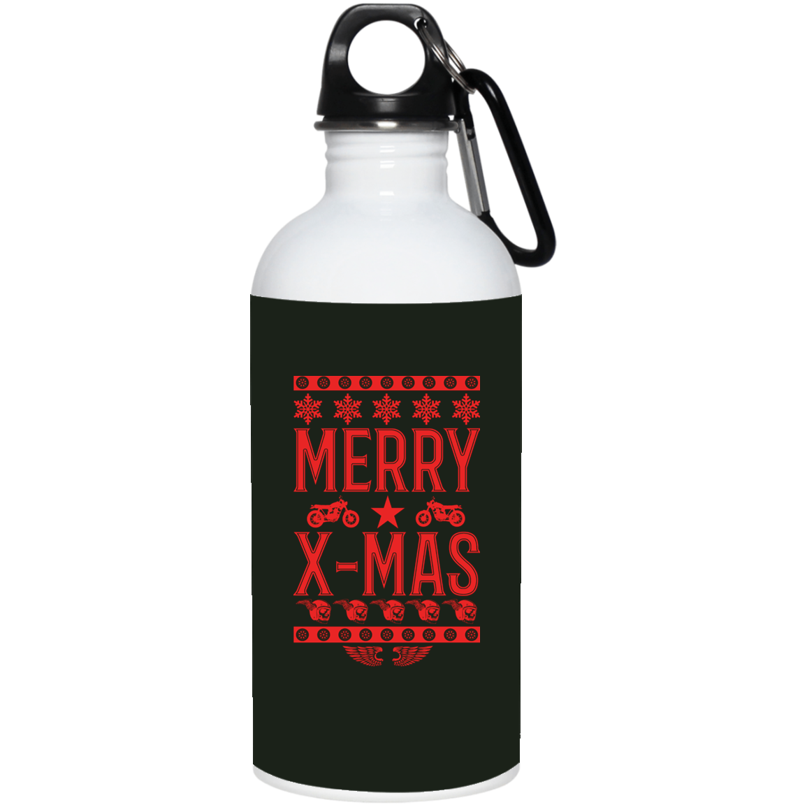 Merry X-Mas Stainless Steel Water Bottle 20 oz.