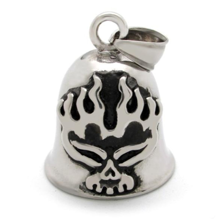 Stainless Steel Skull Rider Gremlin Bell Pendant