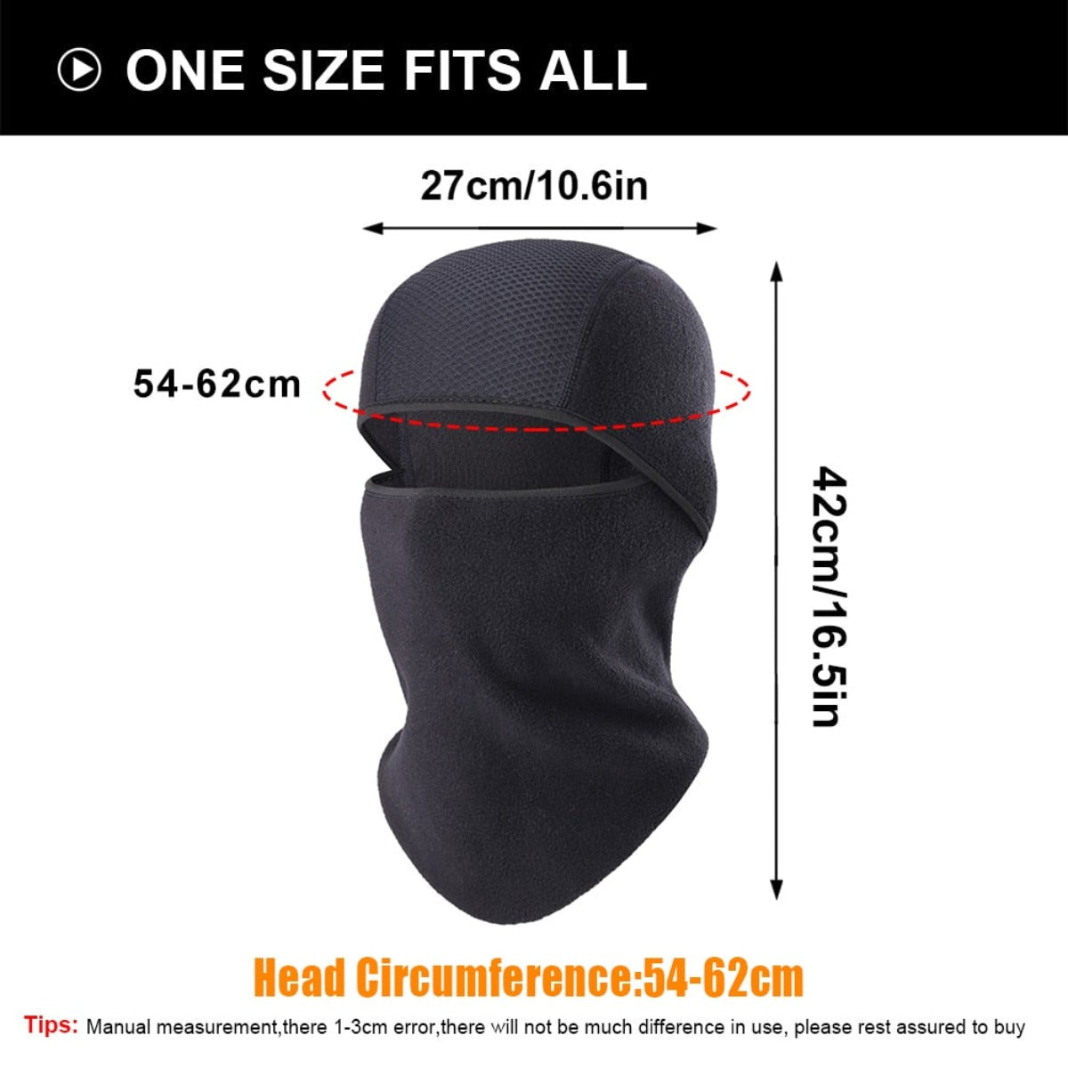 Winter Fleece Warmer Full Face Cover - Deep Gray