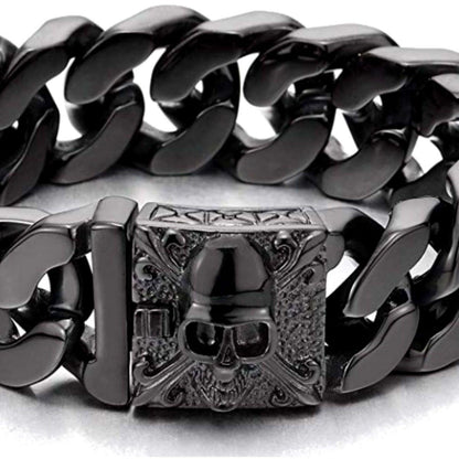 Polished Skull Bracelet For Bikers - American Legend Rider