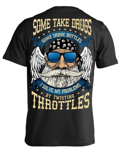 I Solve My Problems By Twisting Throttles T-Shirt - American Legend Rider