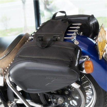 Motorcycle Saddle Bag, Waterproof, Black Oxford Cloth - American Legend Rider