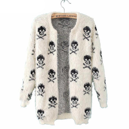 Skull Knitted Sweater Cardigan - American Legend Rider