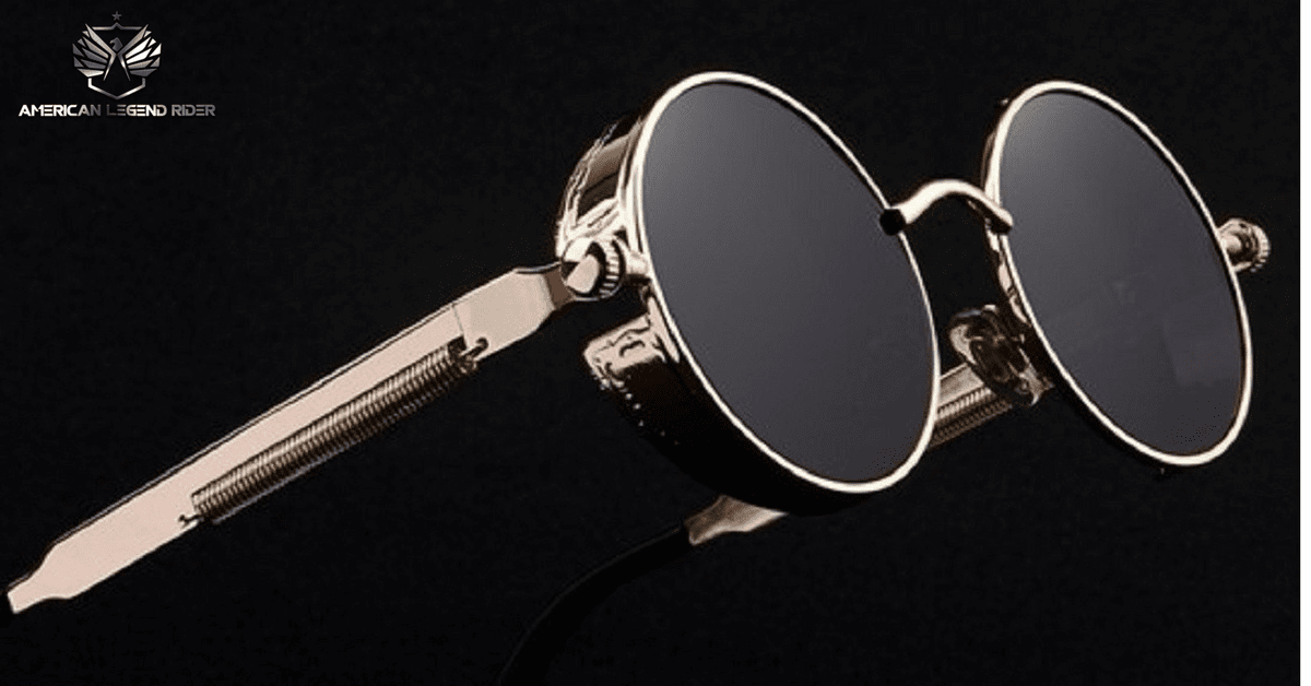 A pair of Rebel Sunglasses on a black background.