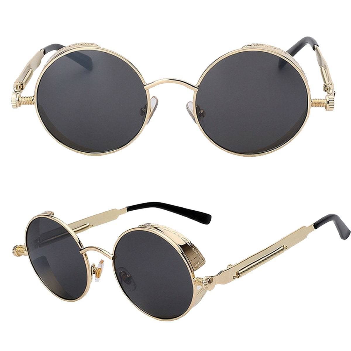 A pair of Rebel sunglasses with black lenses.