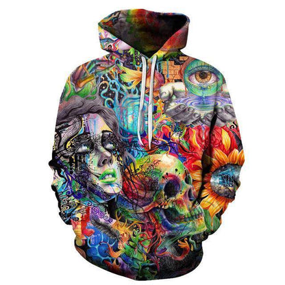 Multi-Color Skull Hoodie - American Legend Rider