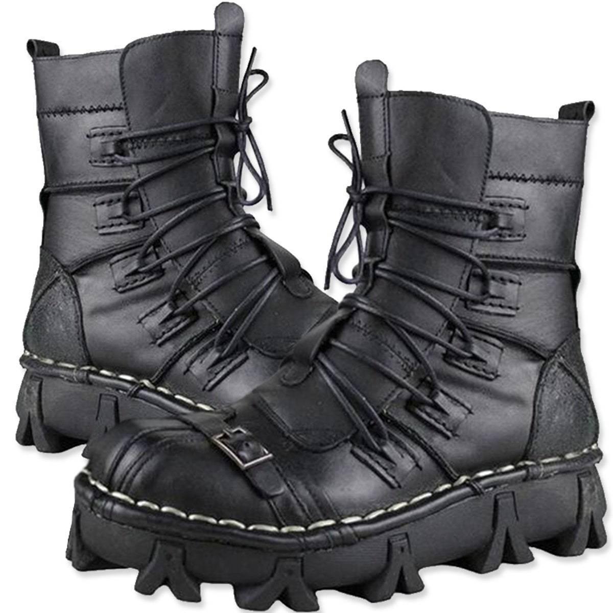 Badass Handmade Leather Boots, Size US 7-13.5, Brown, Black - American Legend Rider