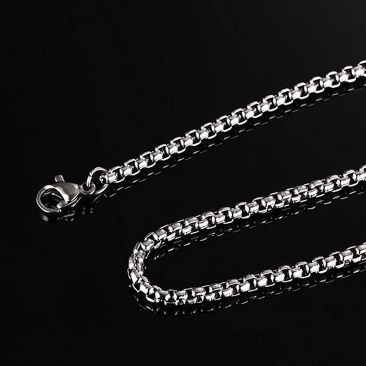 A Bikers Live To Ride, Ride To Live Necklace with Eagle Pendant on a black background.