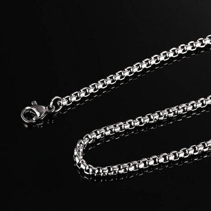 A Bikers Live To Ride, Ride To Live Necklace with Eagle Pendant on a black background.