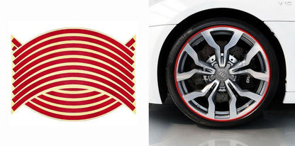 Wheel Hub Decal Sticker Reflective Stripes for 16/17/18 in Motorcycle & Car Rims - American Legend Rider