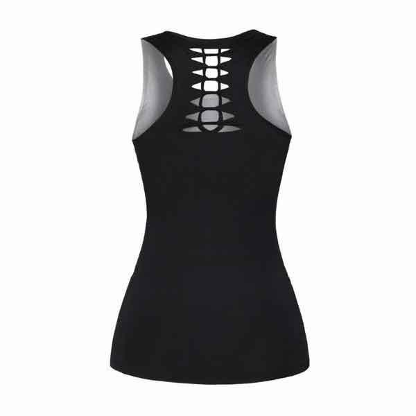 Women's Skull Tank Top, Polyester/Spandex, Black with Human Skull Print - American Legend Rider