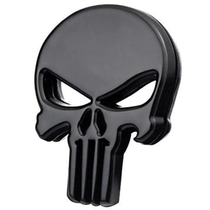 3D Metal Goth Skull Waterproof Decal Sticker, Zinc Alloy, 2.3 x 1.6 in - American Legend Rider