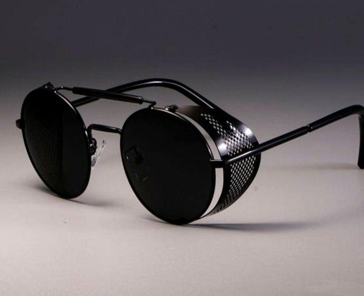 Bikers Retro Round Steampunk Glasses