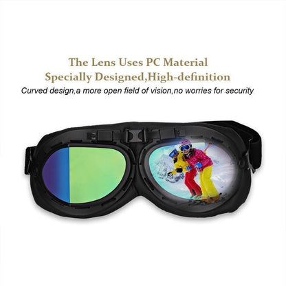 Retro Anti-Fog Motorcycle Goggles, One Size, Black Frame - American Legend Rider
