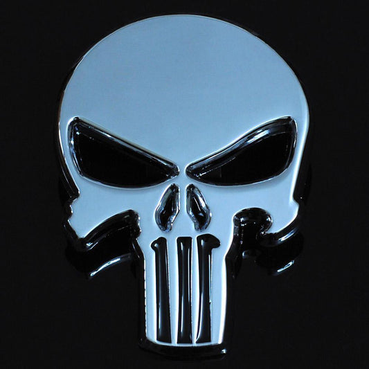 3D Metal Goth Skull Waterproof Decal Sticker, Zinc Alloy, 2.3 x 1.6 in - American Legend Rider