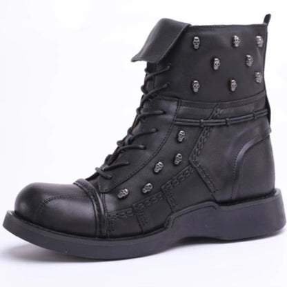 Lace Up Skull Boots